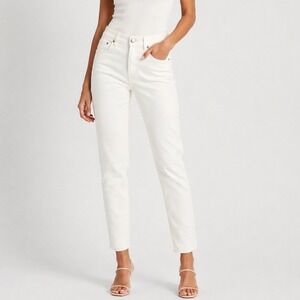 Closed Baker Slim Fit Jeans 28 White Mid Rise Made in Italy